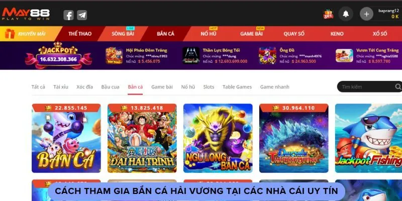 Cách tham gia bắn cá hải vương tại các nhà cái uy tín